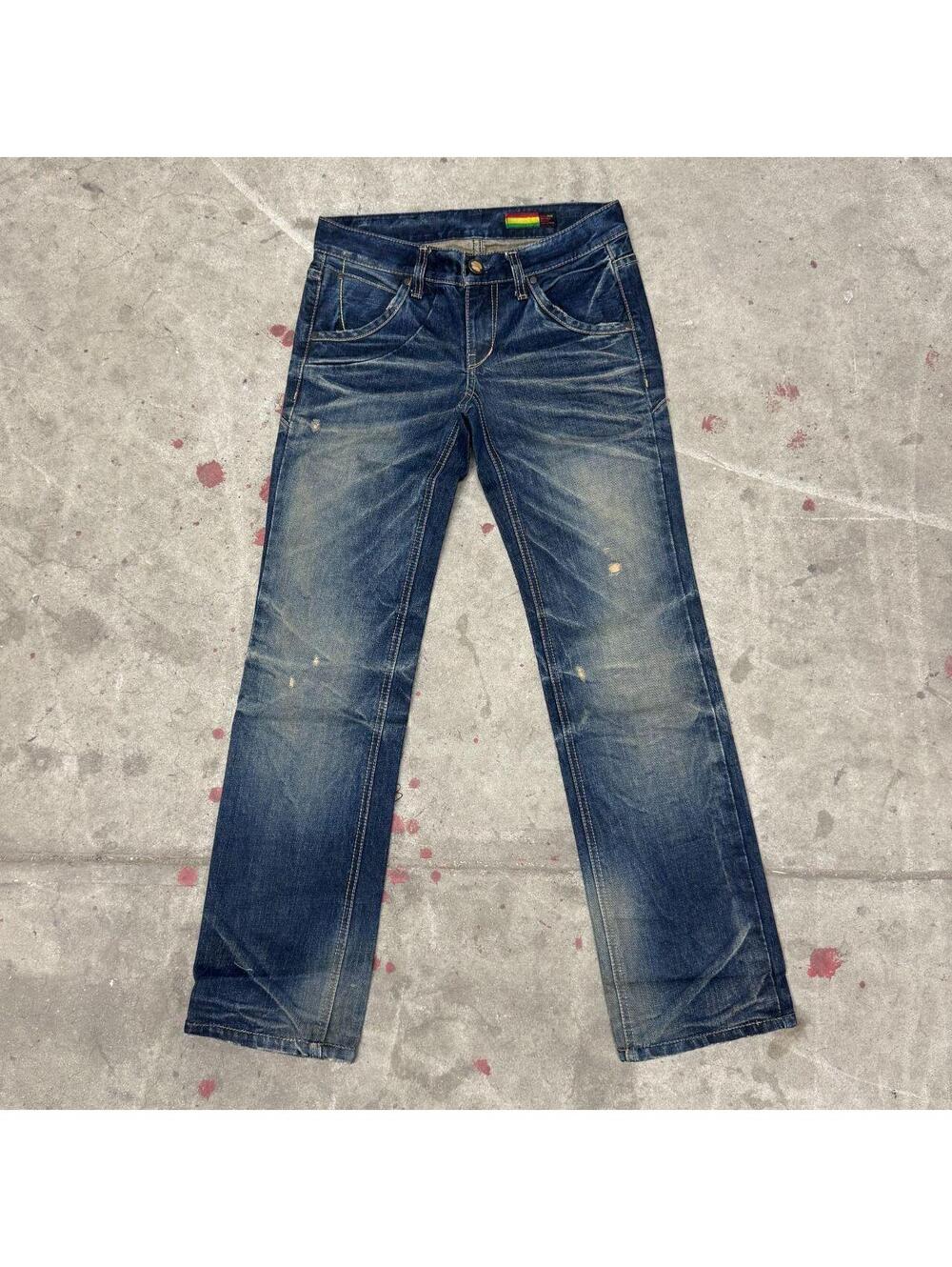 Vintage Y2K Ultra Low Rise Jeans Faded Sandblasted